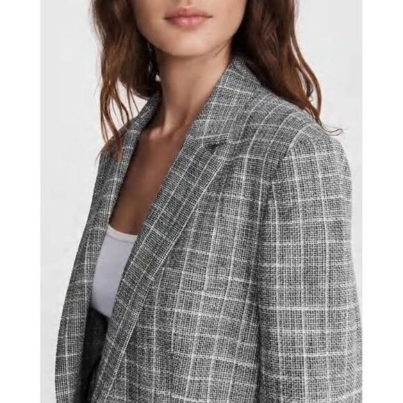 💕RAG & BONE💕 Ames Deconstructed Check Tweed Relaxed Fit Blazer Grey 8 NWT - Picture 8 of 16